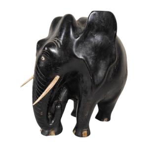 1950s Ebony Elephant