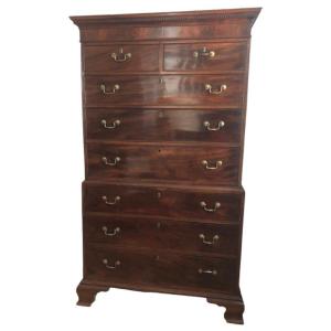 Chest On Chest In English Mahogany George III