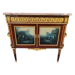 Louis XVI Style Mahogany Side Cabinet By Henry Dasson Et Cie, French, 1889