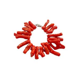 Large Bracelet With Mediterranean Coral Branches