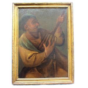 Italian School 17th Century Oil Painting The Musician