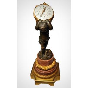 Horloge  Française En Bronze Du XIXe Siècle : élégante Allégorie De La Vendange