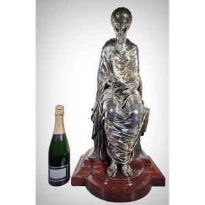 Présentation d'Un Chef-d'œuvre : La Sculpture En Bronze d'Une Dame Assise !