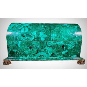 Large Malachite Box From The 20th Century 70 X 40 X 33 Cm 