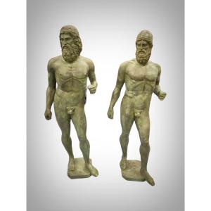  Paire De Sculptures En Bronze  Des Guerriers De Riace