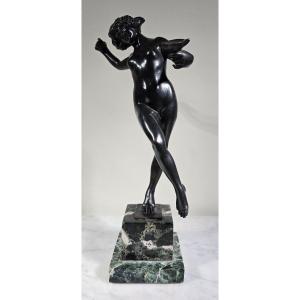 Sculpture Classique En Bronze De Luigi De Luca - Jeune Fille De La Grèce Antique