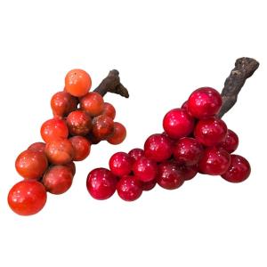 Paire De Raisins Décoratifs Italiens En Albâtre Des Années 50