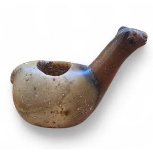 Sculpture En Albâtre Précolombienne – Canopa Inca En Forme De Flamme