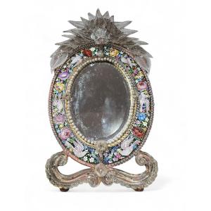 MIROIR VÉNITIEN EN MICROMOSAÏQUE – XIXe SIÈCLE