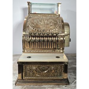 Caisse enregistreuse « National » en laiton, début du XXe siècle, vers 1900