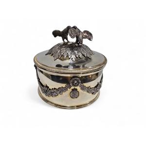 Royal Spanish Silver Casket By Yanes, Decorated With Coats Of Arms And Birds, Heritage N