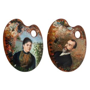Painter's Palettes, Portraits; 19th Century.