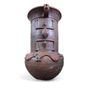 Large Marajoara Style Terracotta Vase, 20th Century