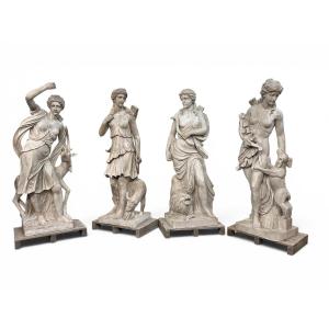 Four Seasons Set In White Italian Marble, 1990s
