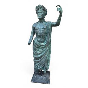 Greco-roman Bronze Sculpture Of An Emperor, Italy, 1980s