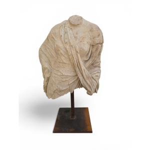 Decorative Greek Bust On An Iron Pedestal, Second Half Of The 20th Century