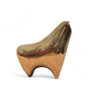 Sculpture de taureau en bronze moderniste, signée et numérotée