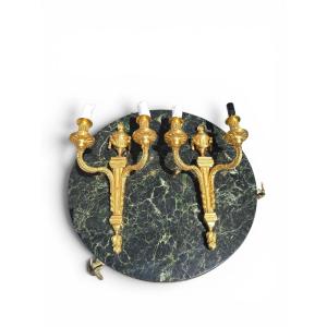 Pair Of French Gilt-bronze Wall Sconces, Early 20th Century