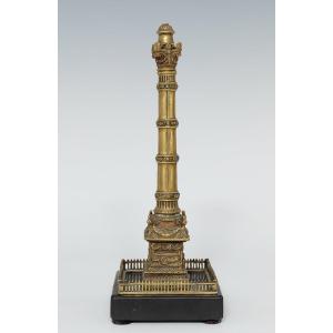 Colonne romaine du Grand Tour, XIXe siècle, en bronze travaillé