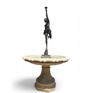 Fontaine classique en marbre et bronze, Naples, années 1950
