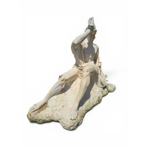 Sculpture marine en marbre italien, milieu du XXe siècle