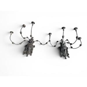 Pair Of Wall Sconces With Mascarons, Italy, 1950s