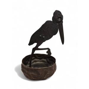 Stork-shaped Cigar Cutter Attributed To Hugo Berger, Goberg, Germany, Early 20th Century