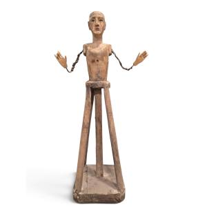 17th-century Spanish Polychrome Wooden Statue: Virgin To Be Dressed (“virgen De Vestir”)