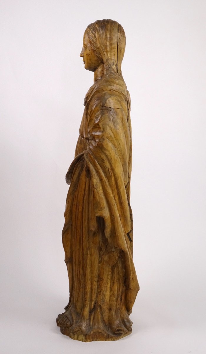 Sculpture en bois "figure féminine", fin du 15e siècle-photo-2