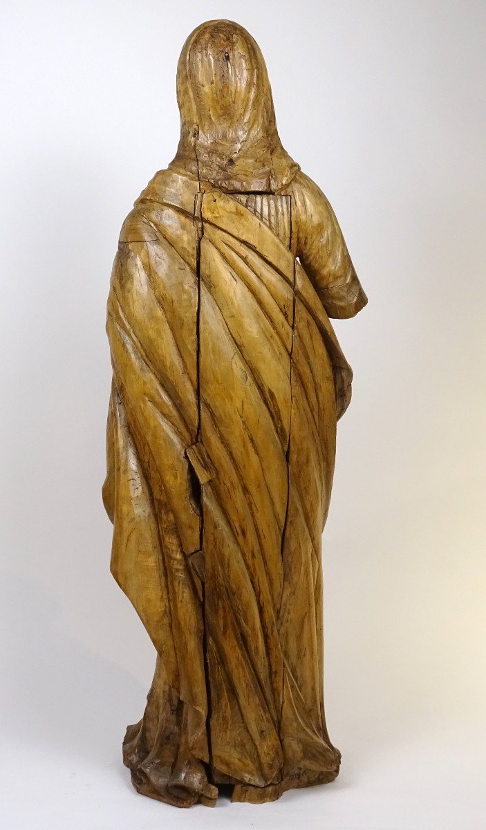 Sculpture en bois "figure féminine", fin du 15e siècle-photo-3