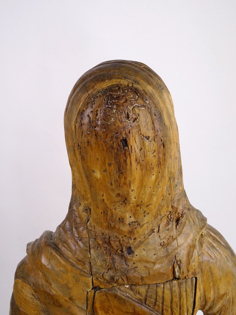 Sculpture en bois "figure féminine", fin du 15e siècle-photo-4