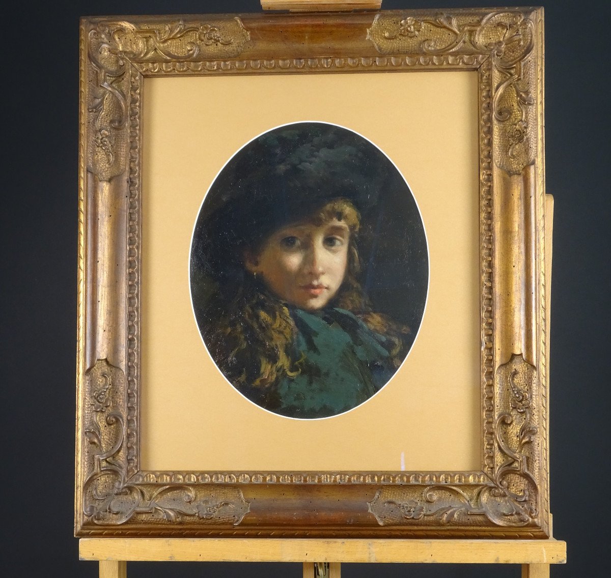 Tableau "Portrait de jeune fille" d'inspiration vénitienne-photo-2