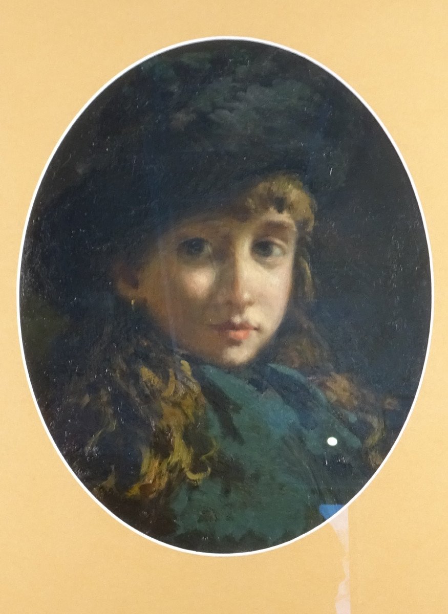Tableau "Portrait de jeune fille" d'inspiration vénitienne-photo-3