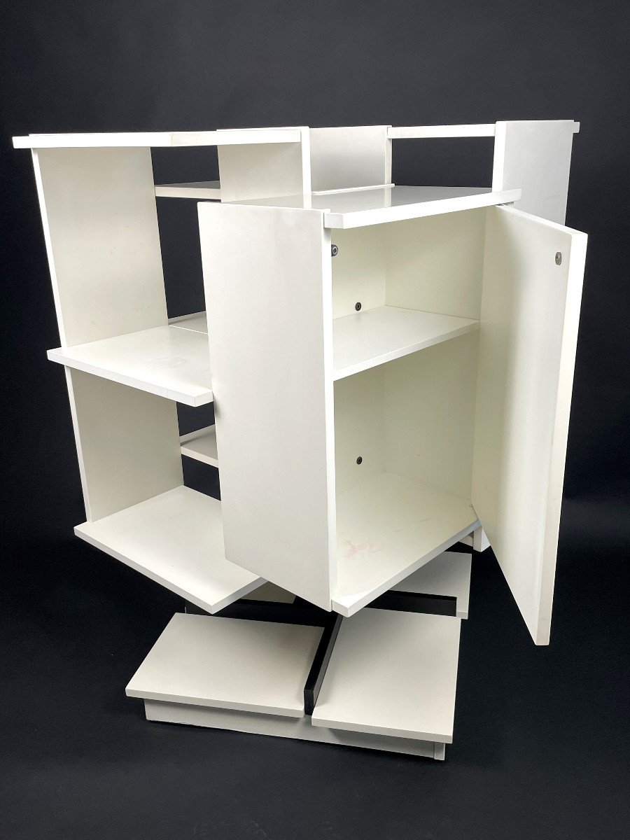 Swivel Bookcase Model "centro" By Claudio Salocchi For "sormani," Italian Design 1960s-70s-photo-6