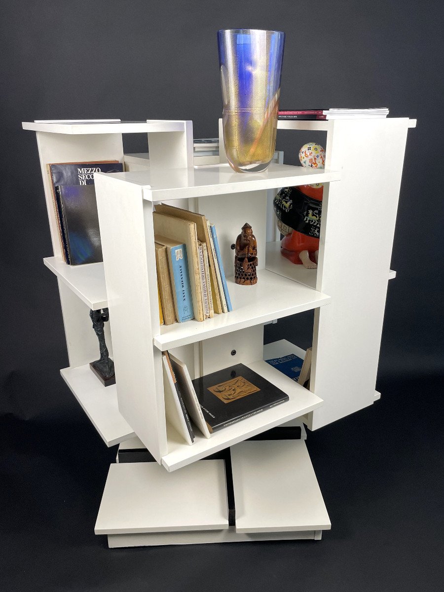Swivel Bookcase Model "centro" By Claudio Salocchi For "sormani," Italian Design 1960s-70s