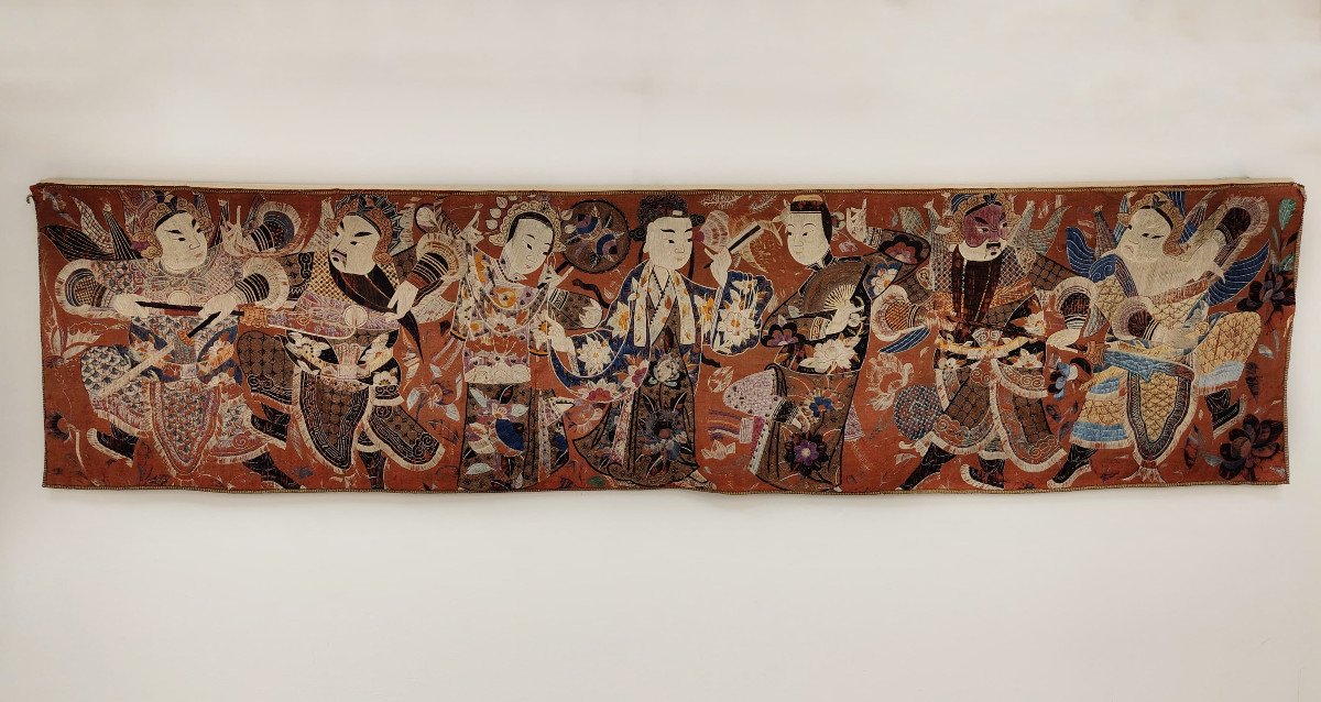 Chinese Tapestry, Embroidered In Silk, 1890