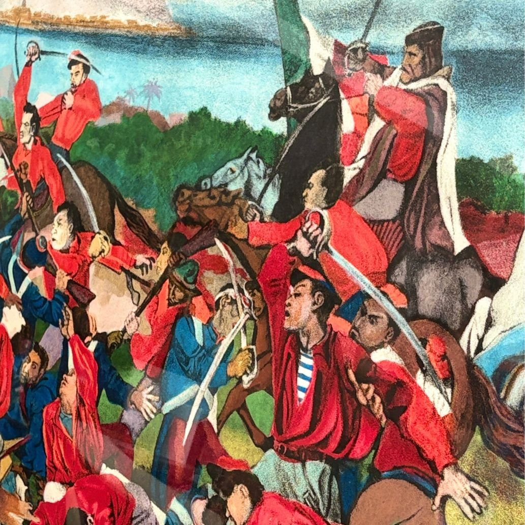 Lithograph, Renato Guttuso “the Battle Of Ponte Dell'ammiraglio”, 1960s/'70s-photo-4