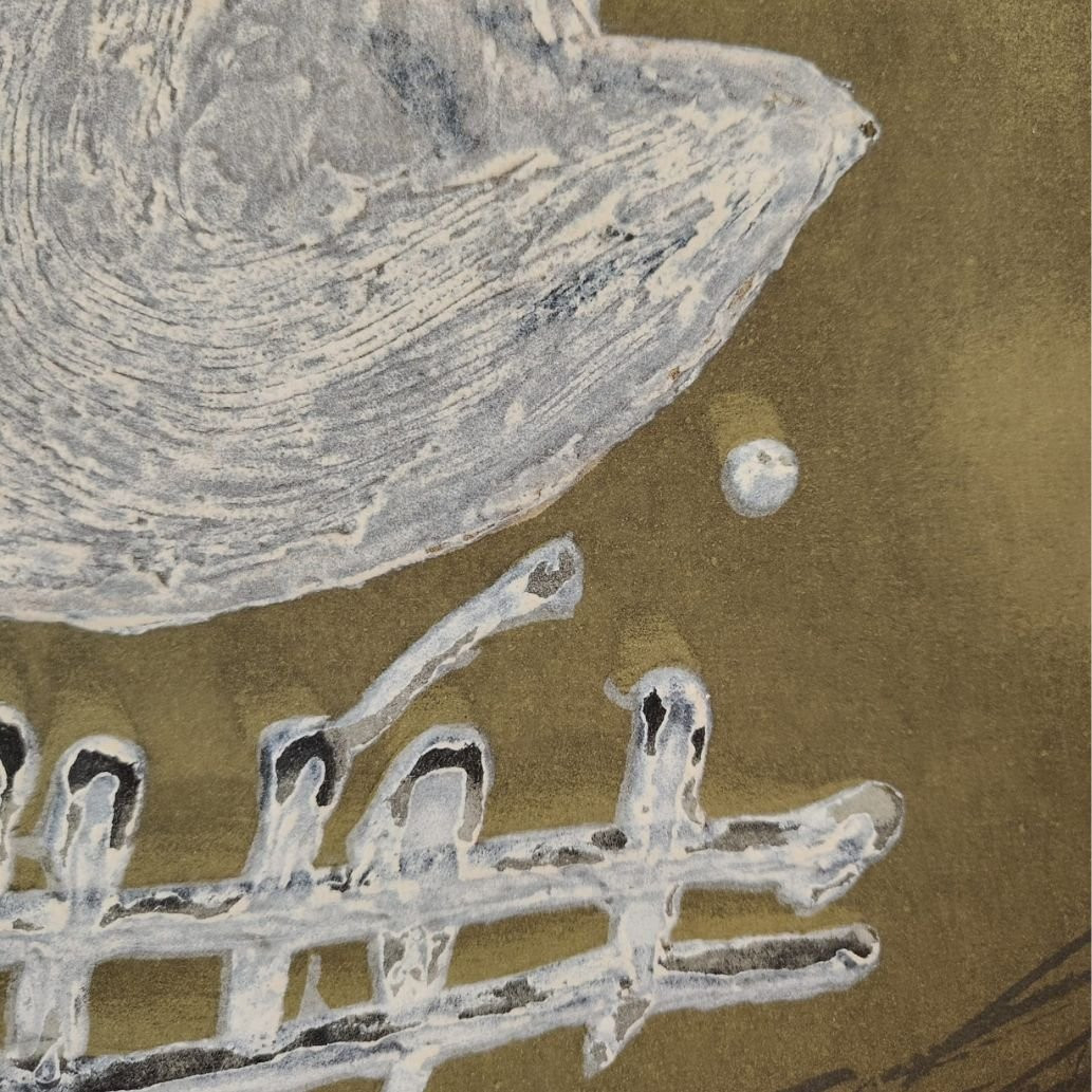 Gravure d'Antoni Tàpies, « Blanc central », 1982, Espagne-photo-1