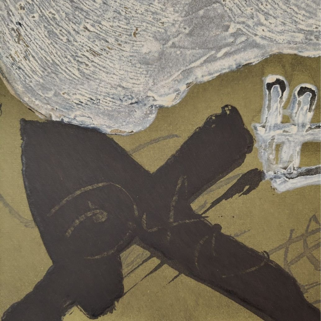 Gravure d'Antoni Tàpies, « Blanc central », 1982, Espagne-photo-2