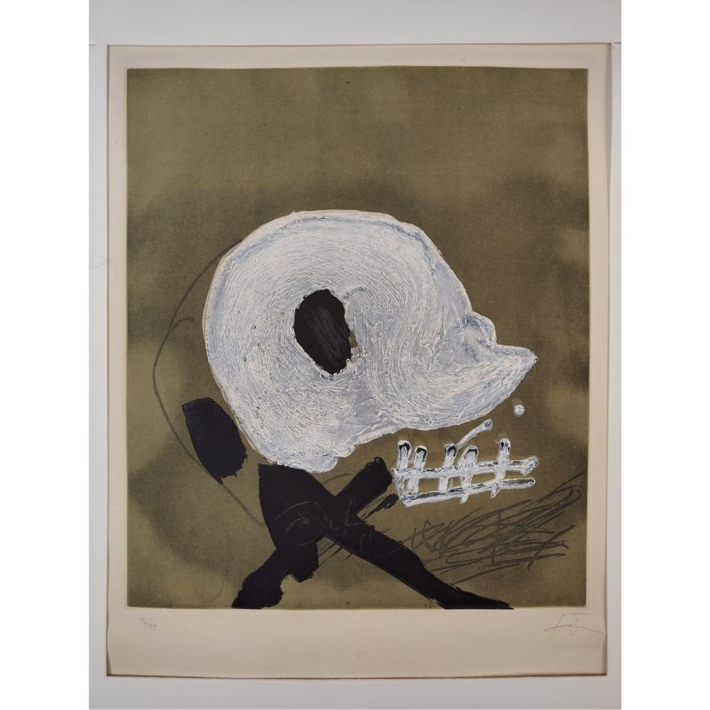 Gravure d'Antoni Tàpies, « Blanc central », 1982, Espagne-photo-3