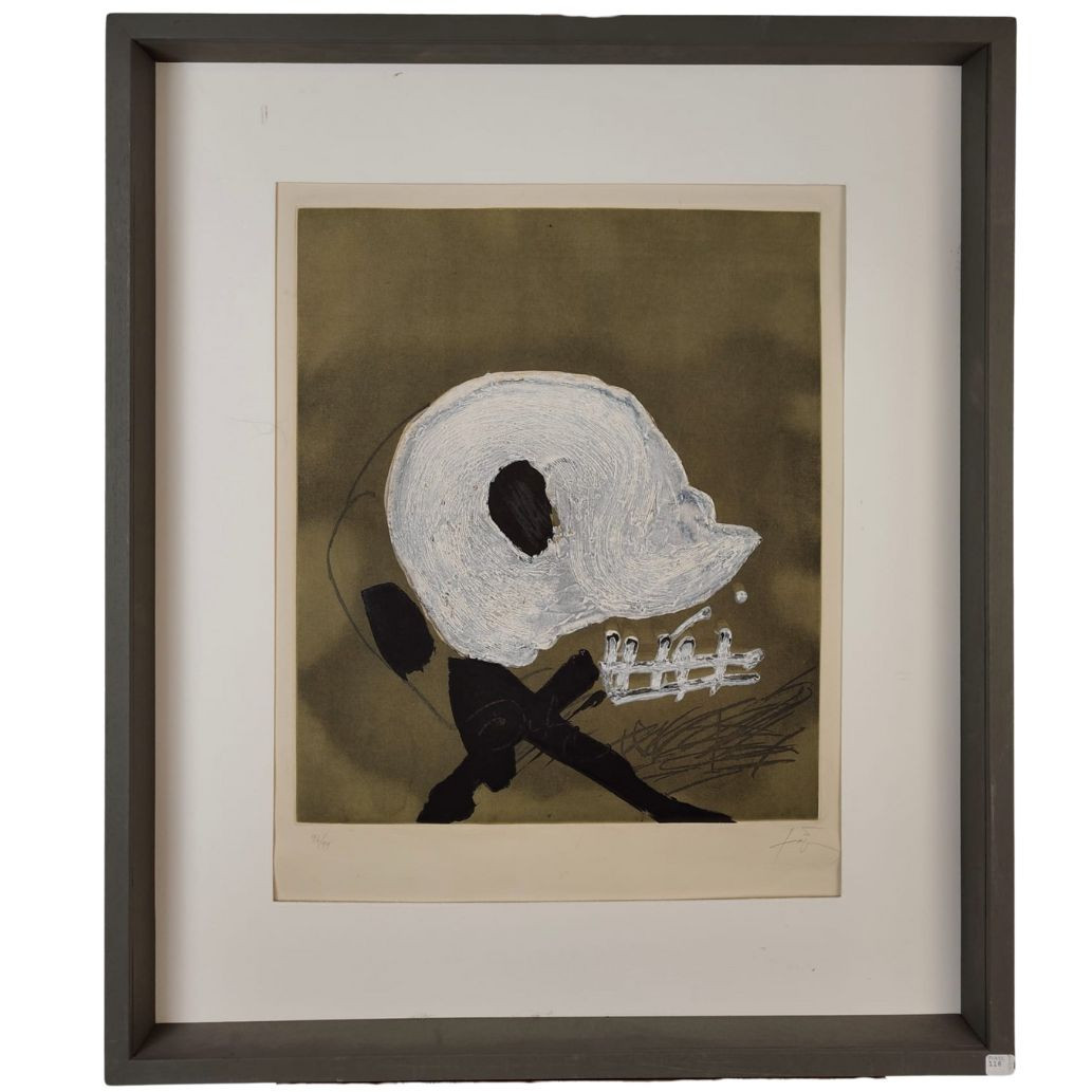 Gravure d'Antoni Tàpies, « Blanc central », 1982, Espagne
