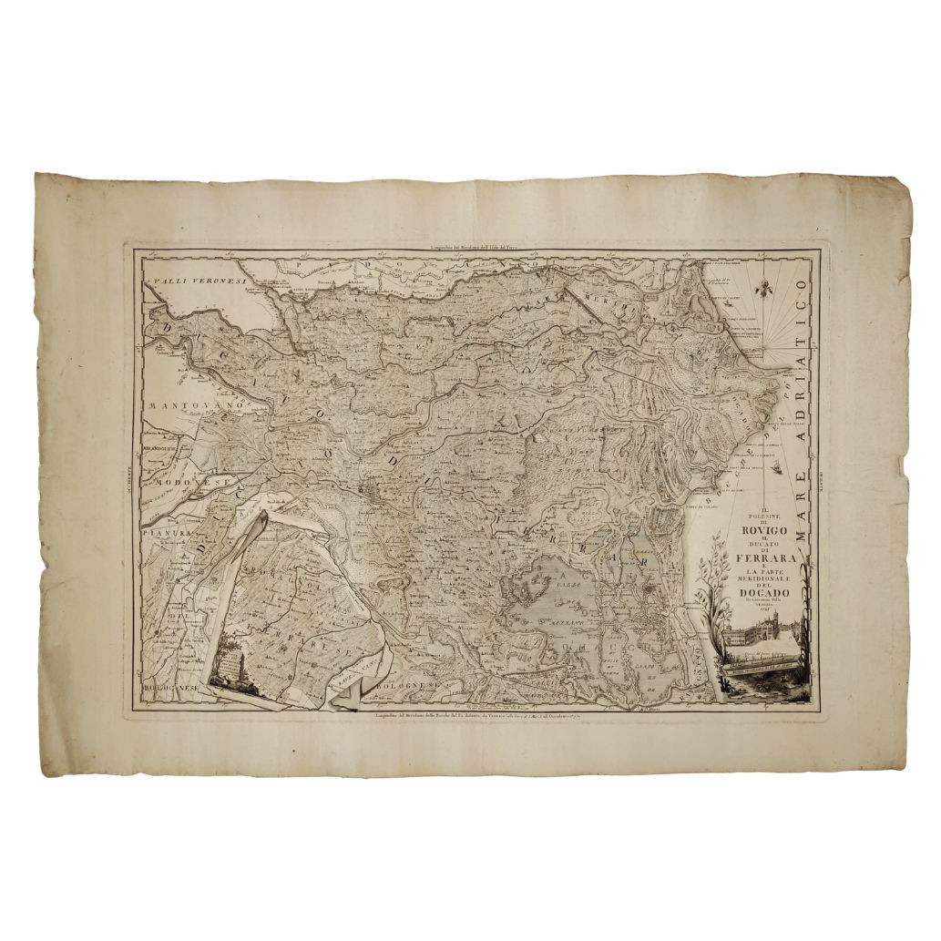 Gravure Giovanni Valle, « Le Polesine de Rovigo, le duché de Ferrare et le Dogado », 1793