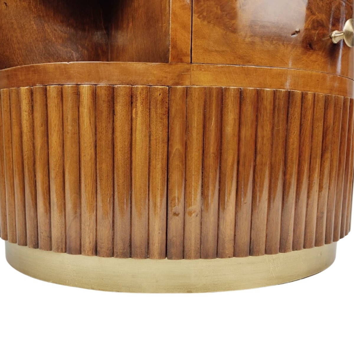 Table de Centre Ovale en Noyer et Ronce de Noyer, Italie, Années 1930-40, Art Déco-photo-5