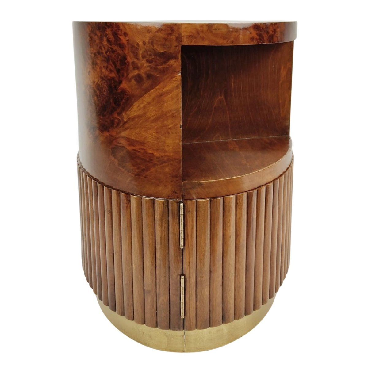 Table de Centre Ovale en Noyer et Ronce de Noyer, Italie, Années 1930-40, Art Déco-photo-7