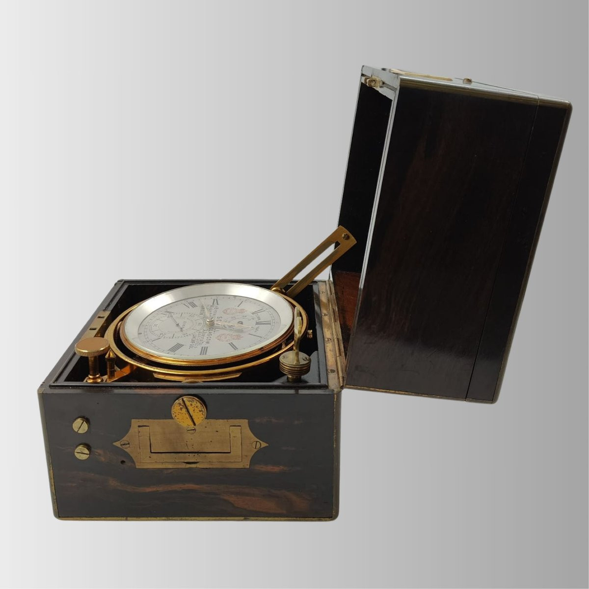Sewill Marine Chronometer In Rosewood And Brass Case, 19th Century-photo-6