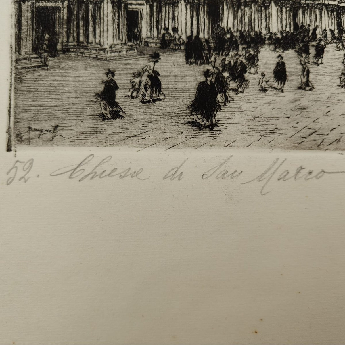 Emanuele Brugnoli, Etching “basilica Of St. Mark”, Venice, 1920s, Italy-photo-1