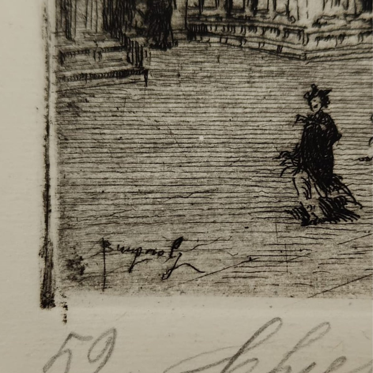 Emanuele Brugnoli, Etching “basilica Of St. Mark”, Venice, 1920s, Italy-photo-2