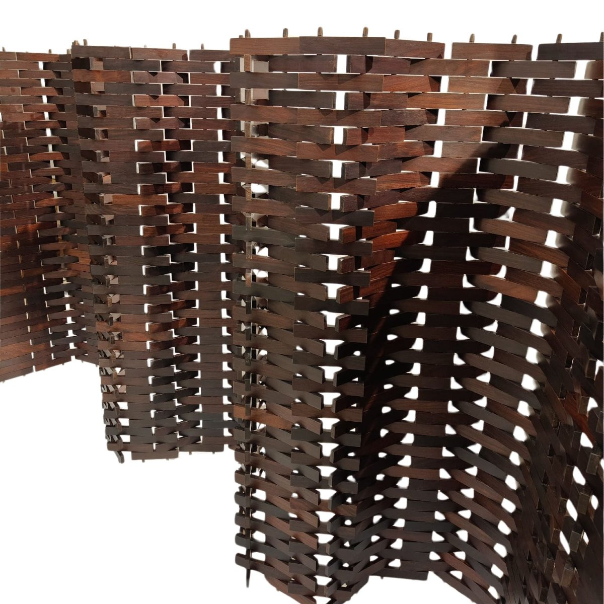 Paravent en teck, fabrication italienne, vers 1970–1980-photo-2