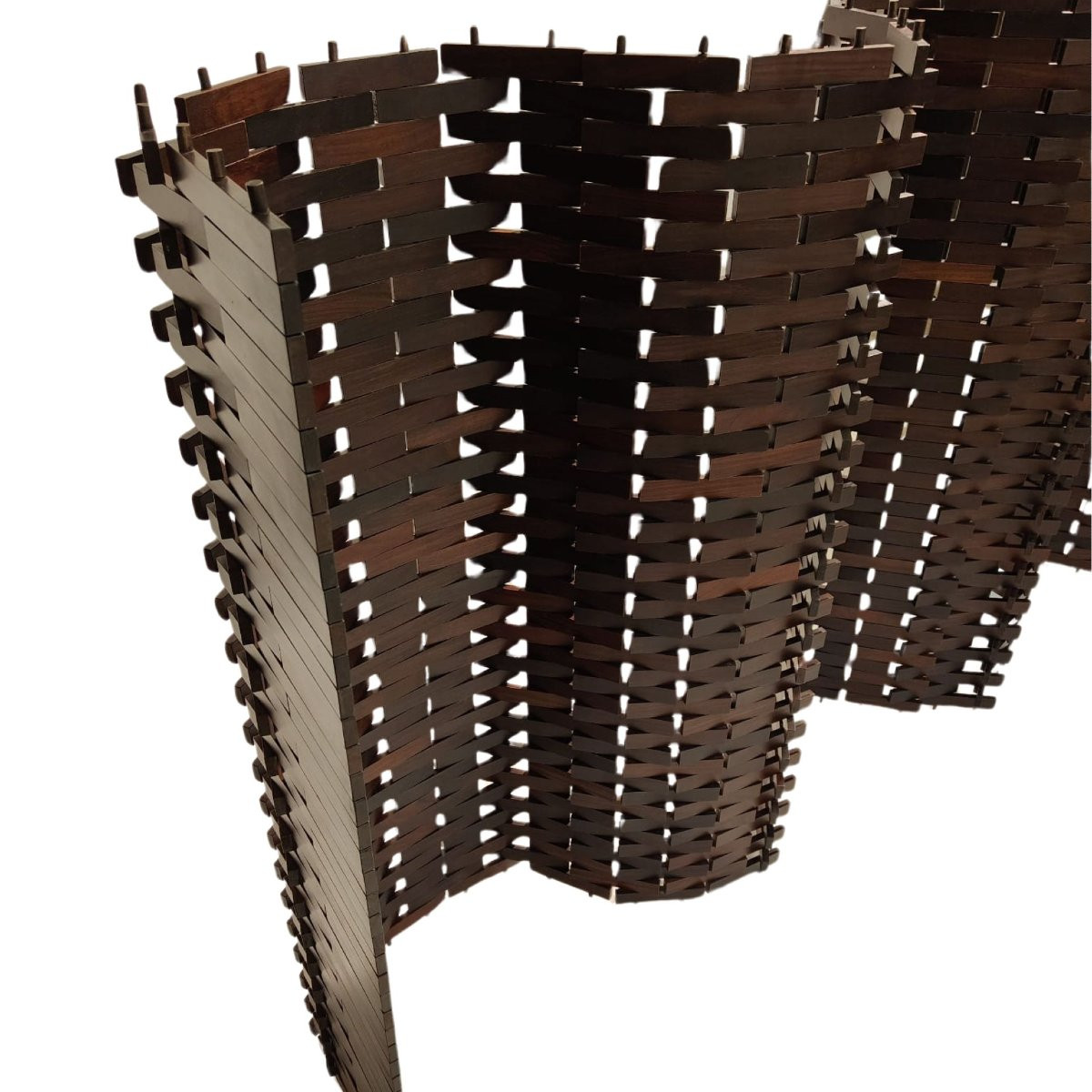 Paravent en teck, fabrication italienne, vers 1970–1980-photo-3