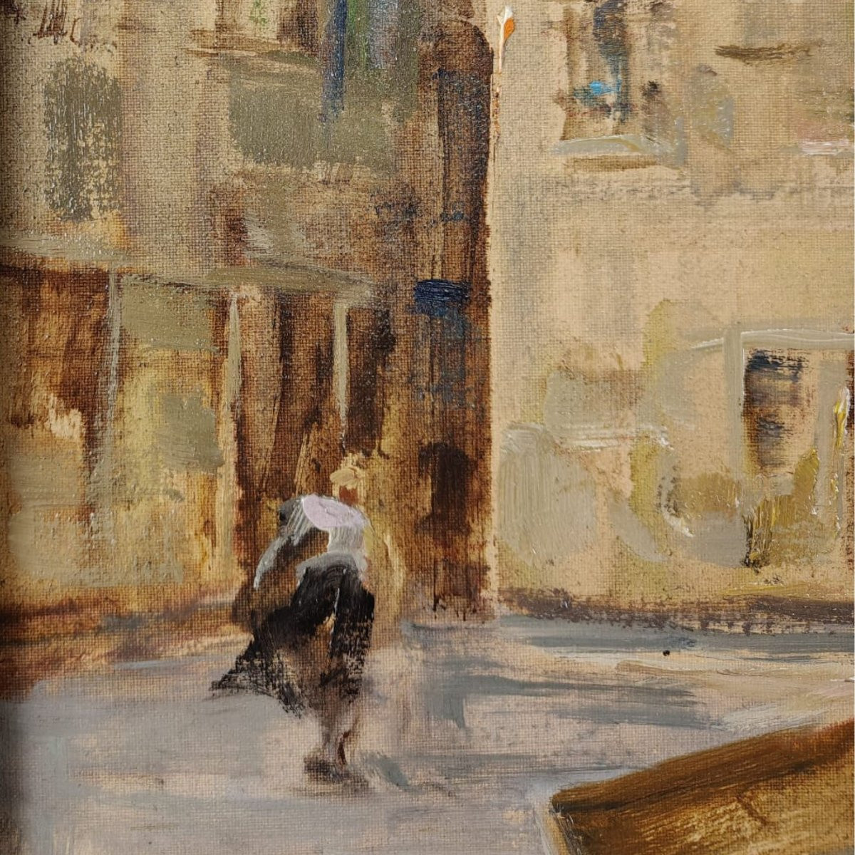 Angelo Brombo “riva Di Pellestrina, Venice”, Oil On Canvas, 1960-photo-5